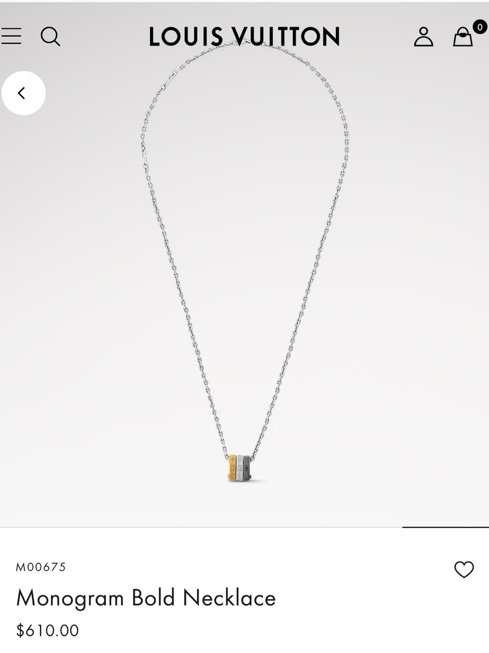 Louis Vuitton Monogram Bold Necklace